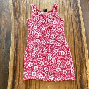 ART CLASS Red and White Floral Hibiscus Kids Dress